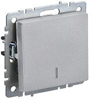 Выключатель с подсветкой без рамки IEK Brite ВС10-1-1-БрА 1-кл. алюминий картинка